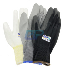 EN388 4131 White Black Palm Coated Nylon PU Gloves Polyurethane Palm Fit Safety Glove Work Gloves